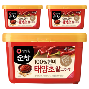 청정원순창 현미 태양초 찰고추장, 3kg, 3개