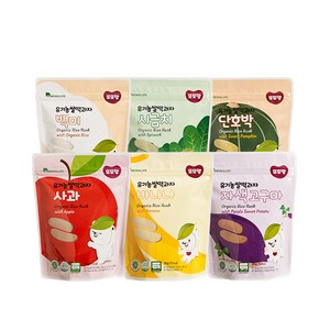 또또맘 유아용 쌀떡과자 6종 세트, 1세트, 백미, 시금치, 바나나, 사과, 자색고구마, 단호박