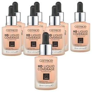 캐트리스 HD 리퀴드 커버리지 파운데이션 30ml, 020호 로즈베이지, 8개