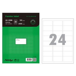 폼텍 주소용 라벨 LS-3106, 24칸, 1개