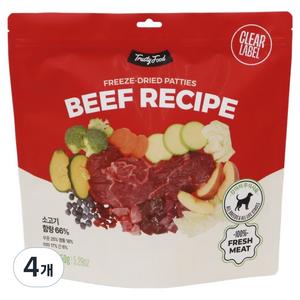 트러스티푸드 전연령 강아지 패티 동결건조 사료, 비프포크, 150g, 4개