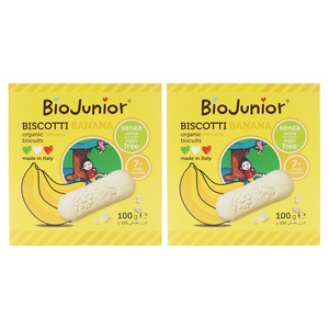 바이오주니어 유아용 유기농 바나나 비스킷, 바나나맛, 100g, 2개