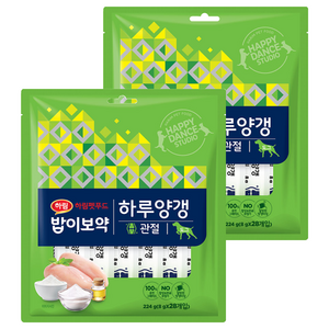 하림펫푸드 강아지 밥이보약 하루양갱 파우치, 관절, 224g, 2개