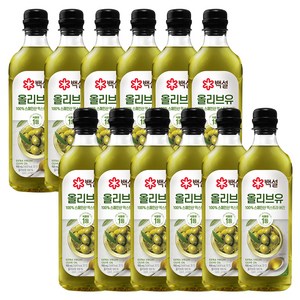 백설 엑스트라버진 압착 올리브유, 900ml, 12개