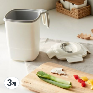 한샘 밀폐가 잘되는 음식물쓰레기통 4L, 화이트, 3개