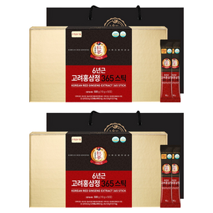 정원삼 6년근 고려홍삼정 365스틱 50p, 500g, 2개