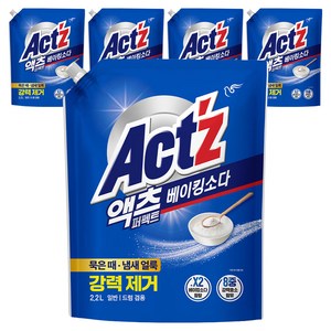 액츠 퍼펙트 베이킹소다 액상세제 리필, 2.2L, 5개