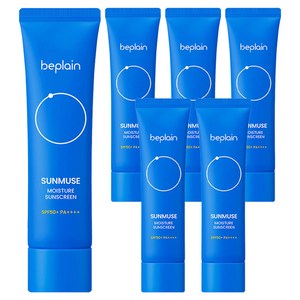 [비건뷰티] 비플레인 선뮤즈 모이스처 선크림 SPF50+ PA++++, 50ml, 6개