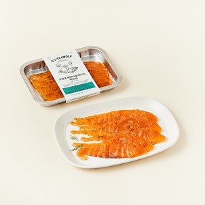 OZEN 훈제연어 슬라이스 허브 딜 (냉장), 180g, 1개