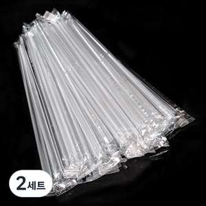 보니팩 일자 투명 스트로우 개별포장 7 x 250mm, 500개, 2세트