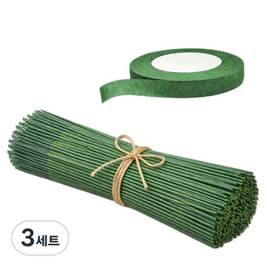 앙플랜트 꽃 철사 지철사 50p + 모루 공예 테이프 세트, 3세트