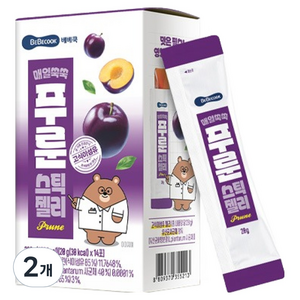 베베쿡 매일쑥쑥 스틱 젤리 20g x 14p, 280g, 2개, 푸룬