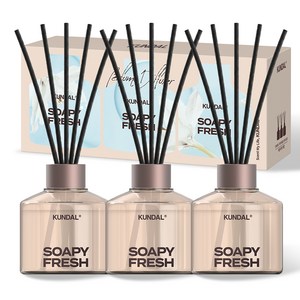 쿤달 시그니처 퍼퓸 디퓨저 + 섬유스틱 세트, 소피프레쉬, 200ml, 3개