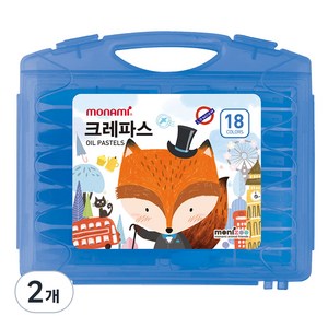 모나미 모니주 크레파스 블루, 18색, 2개