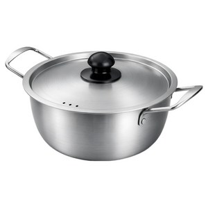 키친켓 인덕션 스텐 양수냄비, 실버, 1개, 24cm