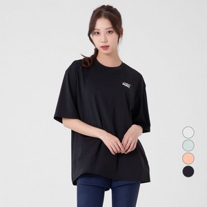 여성용 오버핏 반팔 그래픽 래쉬가드, 블랙 골드박스 특가