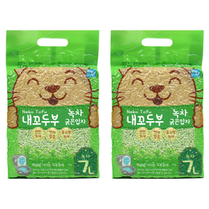 내꼬두부 응고형 고양이 모래, 7L, 2개, 녹차향