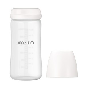 모윰 안심코팅 노꼭지 유리 젖병 단품, 화이트, 240ml, 1개