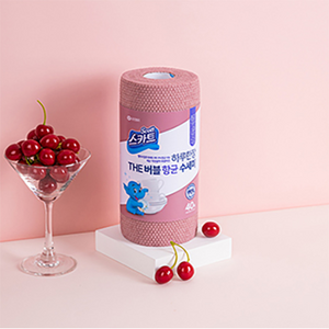 스카트 하루한장 THE 버블 항균 수세미, 로즈핑크, 40개입, 1개