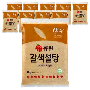 큐원 갈색설탕, 1kg, 10개