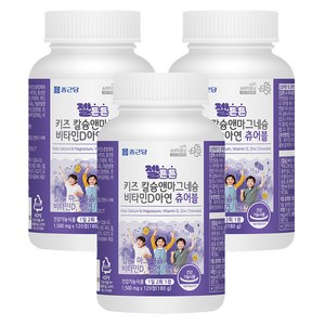 종근당 젤튼튼 키즈 칼슘앤마그네슘 비타민D 아연 망간 츄어블 180g, 120정, 3개