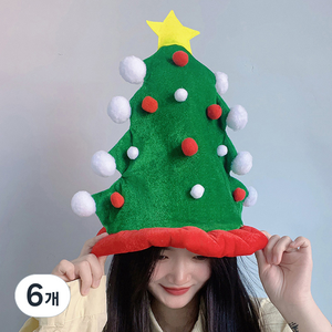 크리스마스 방울 트리 모자, 혼합색상, 6개