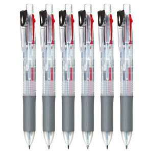 제브라 사라사4 멀티 중성펜 4색 0.5mm, J4J1(클리어), 6개