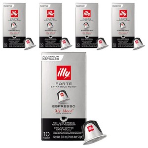 일리 엑스트라 볼드 로스트 에스프레소 그라운드 네스프레소 호환 캡슐커피, 5.7g, 10개입, 5개