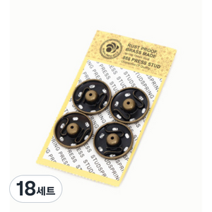 해피베어스 21mm 똑딱 스냅단추 4p, 앤틱골드, 18세트
