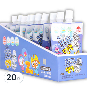 베베모린 뽀로로 면역 쏙 음료 포도맛, 100ml, 20개