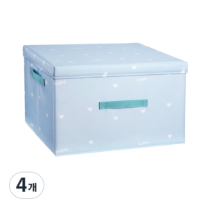 신박라이프 방수 접이식 리빙박스, 블루, 4개