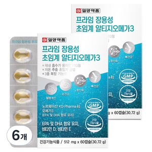 일양약품 프라임 장용성 초임계 알티지오메가3 30.72g, 60정, 6개