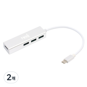 넥시 C타입 4포트 USB3.1 무전원 허브 NX-U31H4P, 화이트, 2개