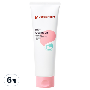 더블하트 베이비 크리미 오일 소프트 파우더리 향, 250ml, 6개