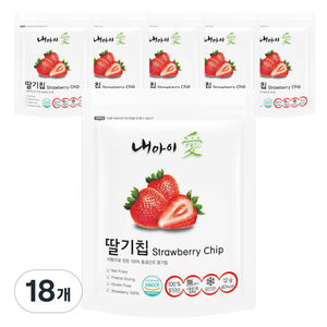 내아이애 동결건조 딸기칩, 12g, 18개