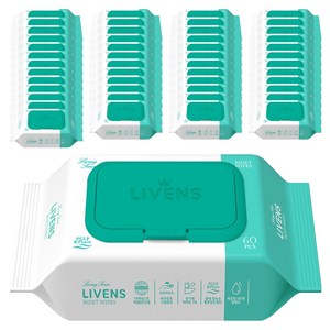 리벤스 소프트 클린 화장실 비데 물티슈 캡형, 55g, 60매, 60개
