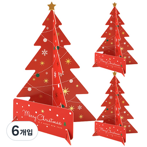 투영디자인 트리 스탠딩 카드, 레드, 6개입