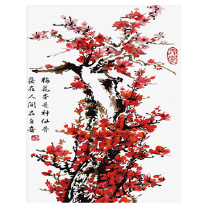 아트조이 DIY 명화 그리기 세트 40 x 50 cm 세로형, 붉은 매화, 1개
