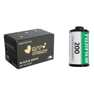 후지 컬러 36장 필름 + 마이하트 흑백 27장 필름 세트 35mm, 1세트, 컬러필름(fujic200), 흑백 필름(myheart100)