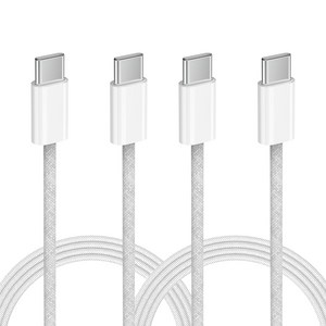 SKY 비트 240W PD3.1 C to C타입 고강도 패브릭 초고속 충전 케이블, 200cm, 화이트, 2개