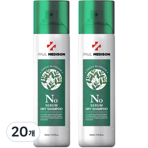 폴메디슨 시그니처 노세범 드라이 샴푸 그린블라썸향, 20개, 211ml