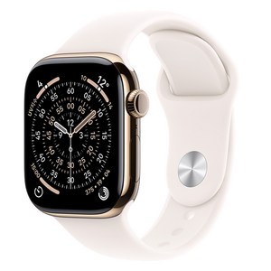 Apple 2025 애플워치 시리즈 11, 골드, 46mm, GPS+Cellular, 티타늄,골드/라이트 블러시 스포츠 밴드, S/M