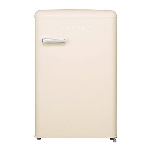 쿠잉전자 레트로 95L 스탠드형 1도어 김치냉장고 미니 소형 방문설치, 크림, REF-K100SC