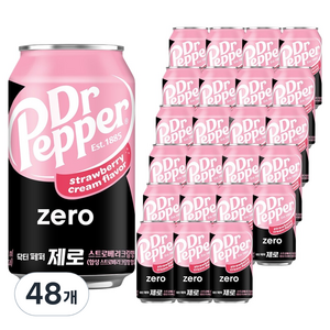 닥터페퍼 제로 스트로베리크림향, 350ml, 48개