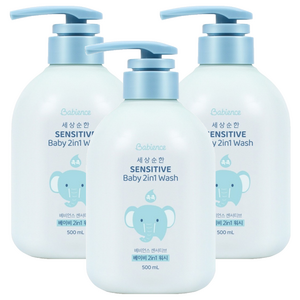 베비언스 센서티브 베이비 투인원 워시 파우더플로럴향, 500ml, 3개