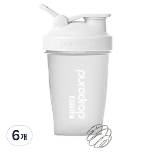 퓨어드롭 쉐이커 보틀, 화이트, 6개, 600ml