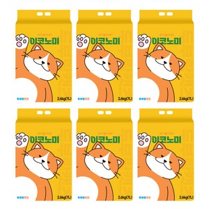 두부랑캣츠 응고형 이코노미 오리지날 고양이 모래 2.6kg, 7L, 6개, 오리지널
