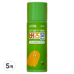 버즈몬 유아용 모기 기피제 스프레이 퇴치제 이카리딘 15%, 60ml, 5개