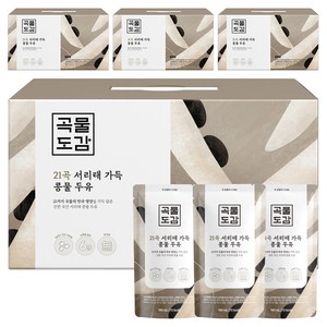 곡물도감 국산 21곡 서리태 가득 콩물두유, 180ml, 60개