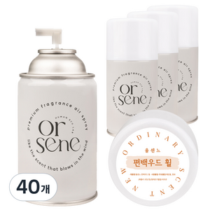 올센느 프리미엄 니치 캔 방향제 리필, 250ml, 40개, 편백우드 휠